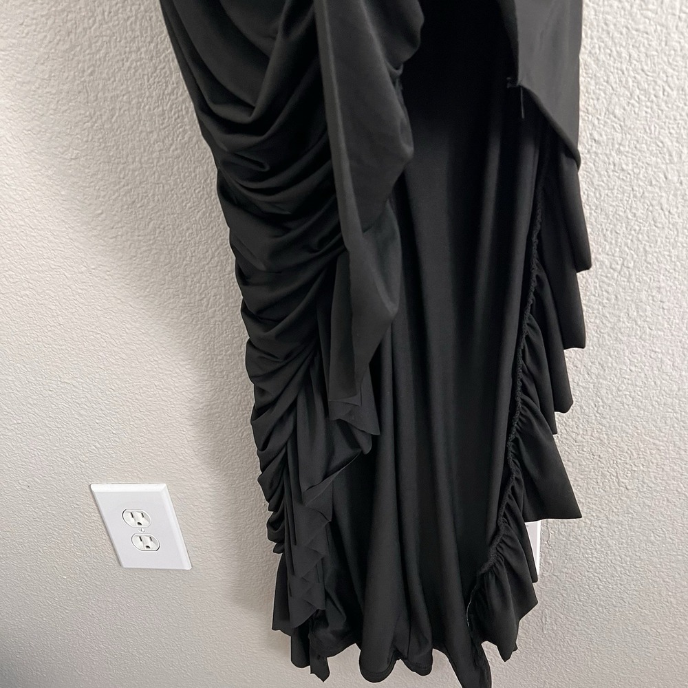 2XL Dress Maxi High low Ruffled Draped Ruche Asymmetrical Whimsigoth Stretch - Picture 10 of 11